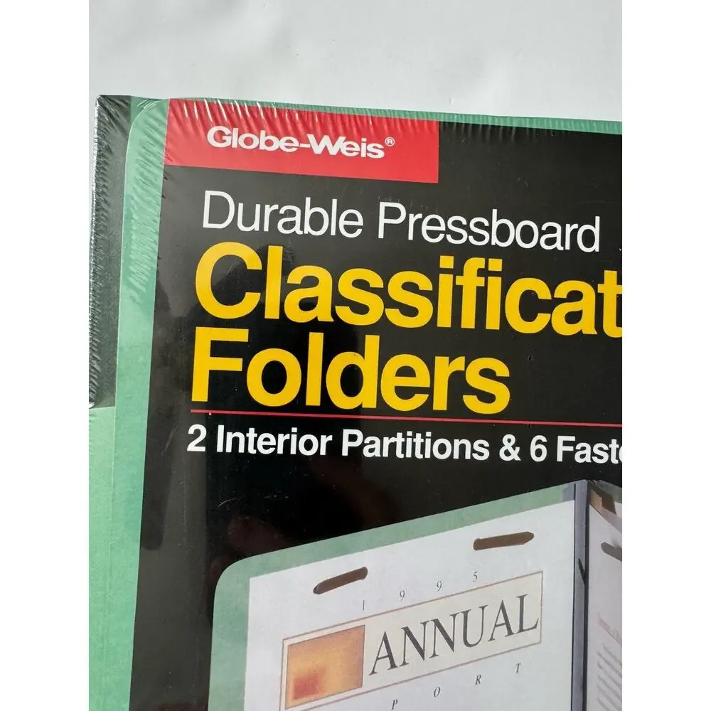 Globe Weis Durable Pressboard Classification Folders 5-Pack New Sealed Legal #70